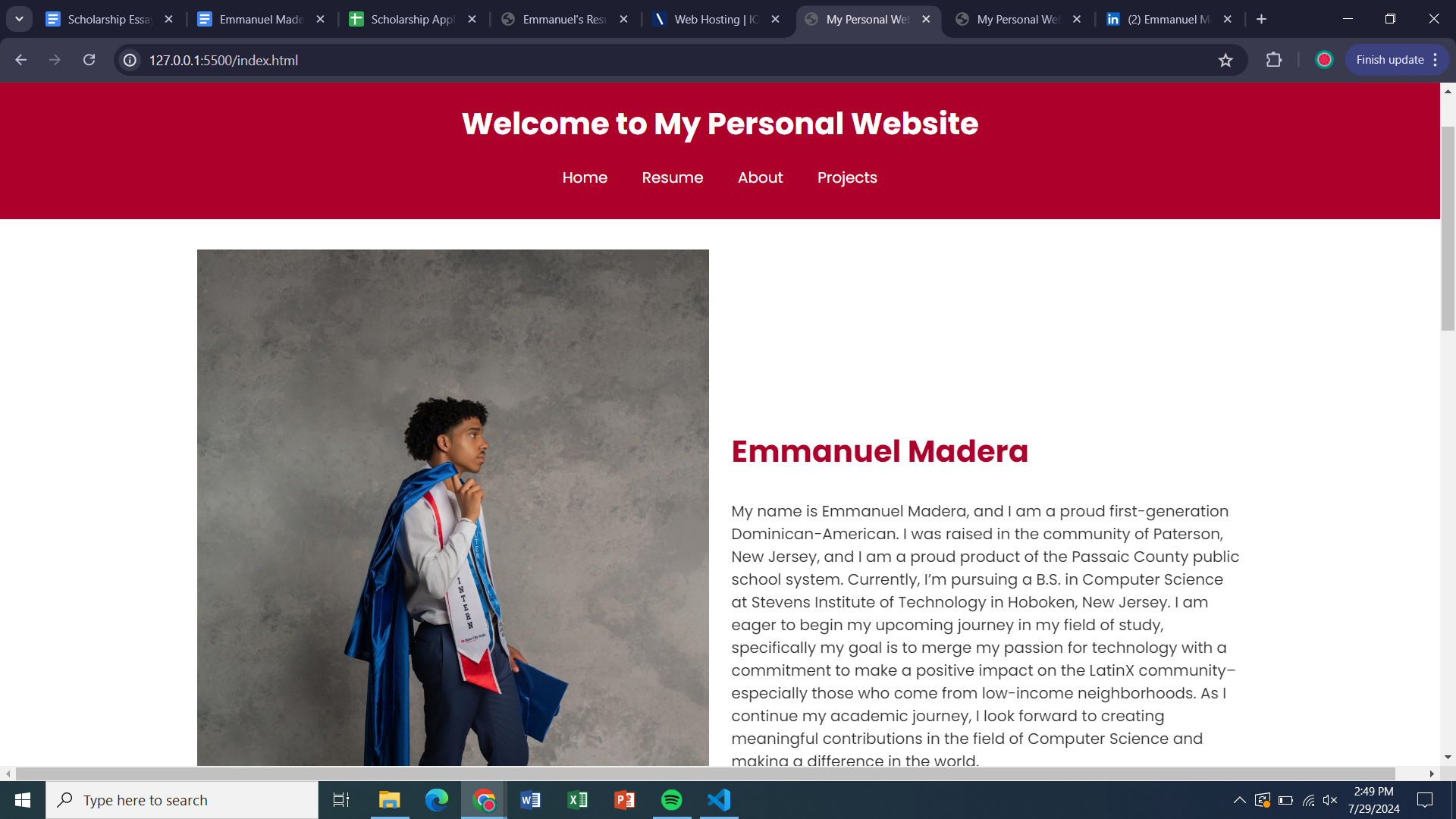 Personal Website Project Image 1